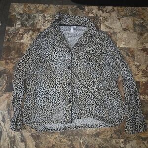 Leopard Print Pajama Top